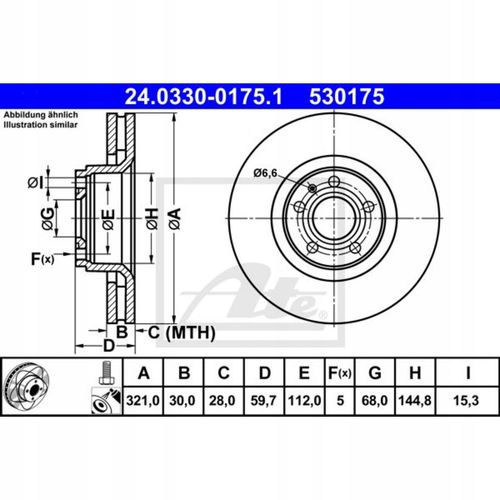 TARCZA HAM PRZOD 321X30 V POWER DISC ATE na Arena.pl