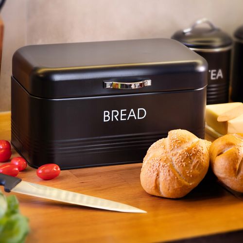 CHLEBAK POJEMNIK NA CHLEB PIECZYWO STALOWY CZARNY na Arena.pl