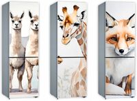 Mata magnetyczna magnes ozdobny na lodówkę 210x61 cm AKWARELOWE ZWIERZETA