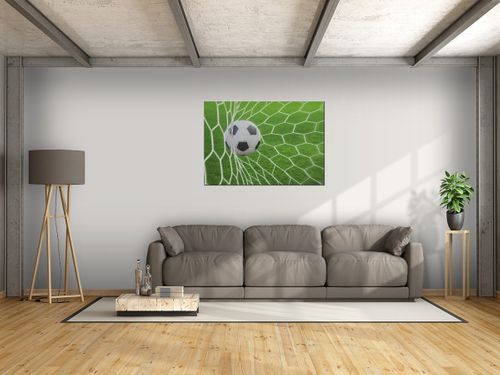 Obraz Piłka w bramce 100x70 PŁÓTNO na Arena.pl