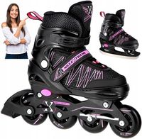 Rolki Regulowane Damskie 39-42 Kauczukowe 2w1 Łyżworolki dla Dziewczyn NILS