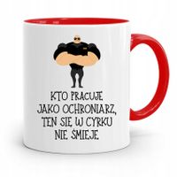 Dla Ochroniarza Stróża Kubek Czerwony Na Prezent Z Nadrukiem Ze Zdjęciem