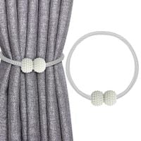 Spinka sznurkowa do zasłon firan magnes klamra sznurek  perły biały