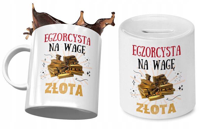 Dla Egzorcysty Zestaw Kubek + Skarbonka Na Prezent Z Nadrukiem Ze Zdjęciem zdjęcie 1