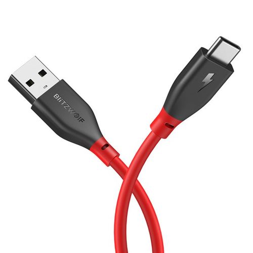 Kabel USB 2.0 typu C AmpCore BlitzWolf BW-TC12 1m czerwony na Arena.pl