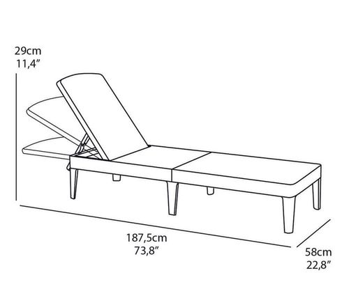 Leżak ogrodowy składany regulowany Jaipur grafitowy Keter na Arena.pl