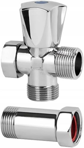 ZAWÓR KĄTOWY GRZYBKOWY 3/4" DO PRALKI ZMYWARKI 3-DROGOWY Z PRZEDŁUŻKĄ na Arena.pl