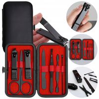 ZESTAW DO PEDICURE MANICURE PAZNOKCI 8 EL ETUI PILNIK PĘSETA CĄŻKI NOŻYCZKI