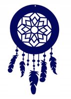 Ł4 Łapacz snów zawieszka ozdoba ażur dekor granat