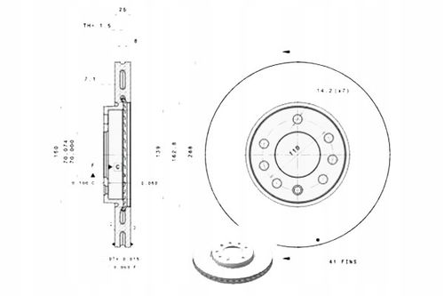 TARCZA HAM PRZOD 288X25 V BREMBO na Arena.pl