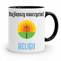 Kubek Czarny Prezent Dzień Nauczyciela Religi Z Nadrukiem Ze Zdjęciem