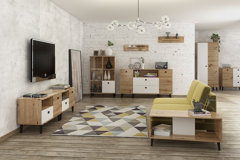 Komoda C1 skandynawska, artisan + biały zdjęcie 5