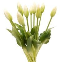 TULIPANY SILIKONOWE jak ŻYWE 34 cm TULIPAN BIALY ZIELONY