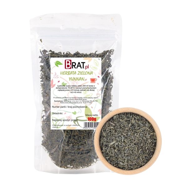 TRADYCYJNA Herbata ZIELONA Yunnan 100g NATURALNA BEZ DODATKÓW zdjęcie 1