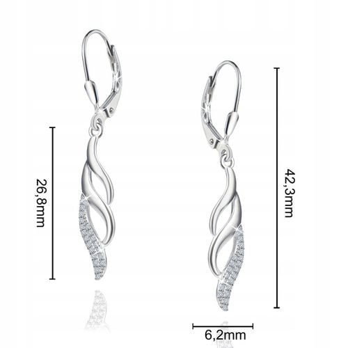 Srebrne kolczyki srebro długie wiszące kolczyki srebro rodowane oryginalne na Arena.pl