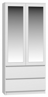 Szafa Do Pokoju Młodzieżowego z Lustrami 90cm Biała SYLWIA III TS -2 Kolory