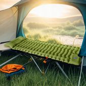 KARIMATA SAMOPOMPUJĄCA, 10 CM, BARDZO GRUBA KARIMATA KEMPINGOWA Z PODUSZKĄ