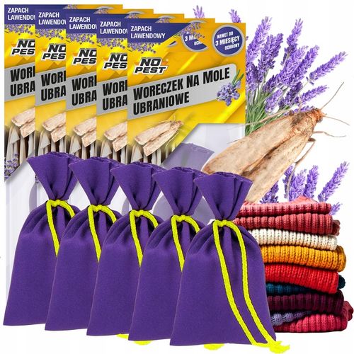 LAWENDOWY WORECZEK NA MOLE UBRANIOWE ODZIEŻOWE NO PEST x5 DŁUGIE na Arena.pl