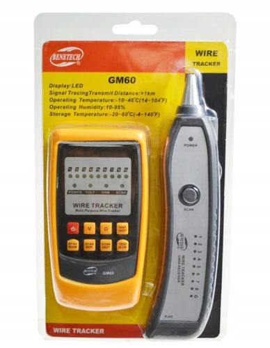 SZUKACZ PAR TESTER PRZEWODÓW DETEKTOR SIECI WIRE TRACKER RJ11 RJ45 ZESTAW na Arena.pl