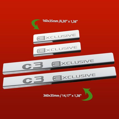 Listwa progowa CITROEN C3 MK2 C3 EXLUSIVE Stal nierdzewna 304 połysk 4szt na Arena.pl