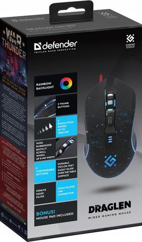 MYSZKA PRZEWODOWA GAMINGOWA DLA GRACZY PODŚWIETLENIE LED 7200 DPI na Arena.pl