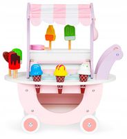 Drewniany Wózek Lodziarnia Stragan Dla Dzieci Sklep Montessori Duży 3w1