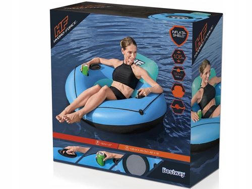 KOŁO DMUCHANE FOTEL DMUCHANY PŁYWANIA BASENOWY WODY PLAŻĘ DUŻY 119CM na Arena.pl
