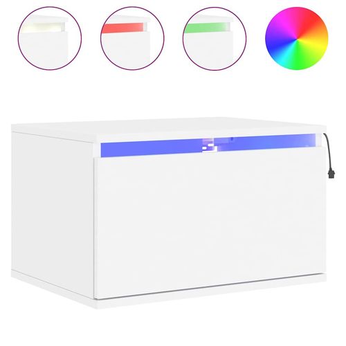 Wisząca szafka nocna z podświetleniem LED, biała na Arena.pl