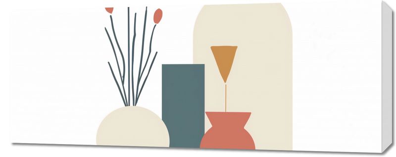 Obraz 100x40cm Kremowe Wazony zdjęcie 1