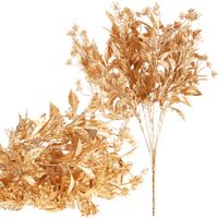 cv37542-2 bukiet gałązek krzewu 7 odnóży złoty glamour gęsty święta
