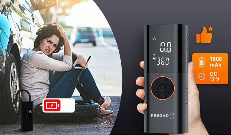 Feegar Pompka Elektryczna Kompresor Samochodowy12V zdjęcie 10