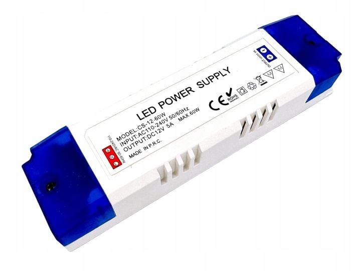 ZASILACZ 12V LED MEBLOWY 60W 5A Do Taśmy LED Transformator zdjęcie 3