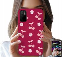 ETUI DO XIAOMI POCO M3 PRO 5G - WISIENKI, WIŚNIE NA BORDOWYM TLE + FOLIA
