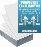 Ulotki A5 reklamowe firmowe 100 szt różne wzory POGOTOWIE KANALIZACYJNE