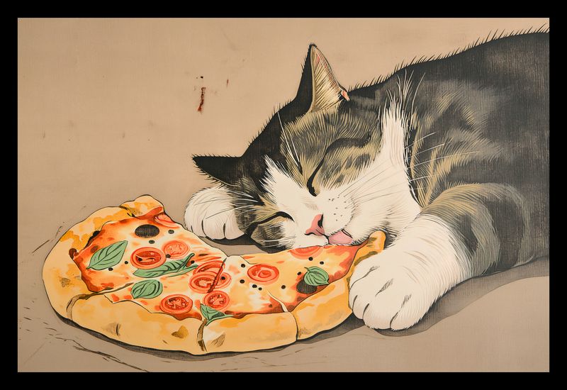 Plakat 30x20cm Pizza Dla Kota zdjęcie 2