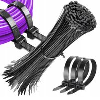 Opaski zaciskowe trytytki trytki kablowe czarne ziperki 3,6x200mm 100 szt