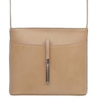 VERA PELLE torebka damska skórzana listonoszka z paskiem V159 c.beżowa
