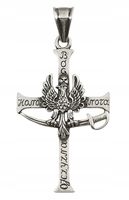 Srebrny Wisiorek Krzyżyk Patriotyczny Oksydowany pr 925