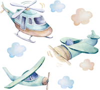 zestaw NAKLEJEK na ścianę SAMOLOTY do pokoju dzieci M