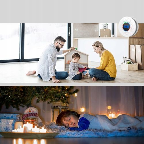 Czujnik czadu i dymu detektor tlenku węgla CO LCD JKD-512COM CE na Arena.pl