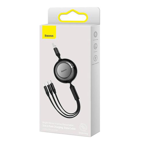Kabel USB 3w1 Baseus Bright Mirror 2, czarny, 1.1m na Arena.pl