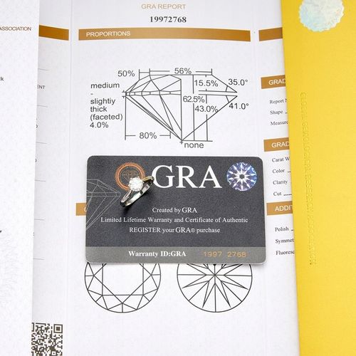 Pierścionek Moissanit 6,5 mm 1 karat srebro 925 rozmiar 22 PL na Arena.pl