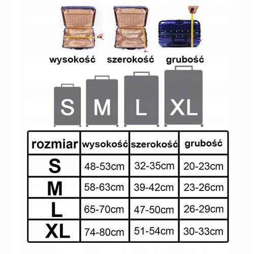 Pokrowiec Na Walizkę Podróżną Ochronny Etui Rozmiar XL Duży Bagaż 80x54x33 na Arena.pl