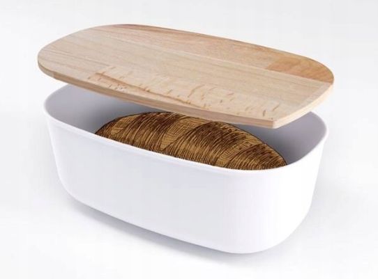 Chlebak Pojemnik Na Chleb Pieczywo Czarny Bukowy zdjęcie 4