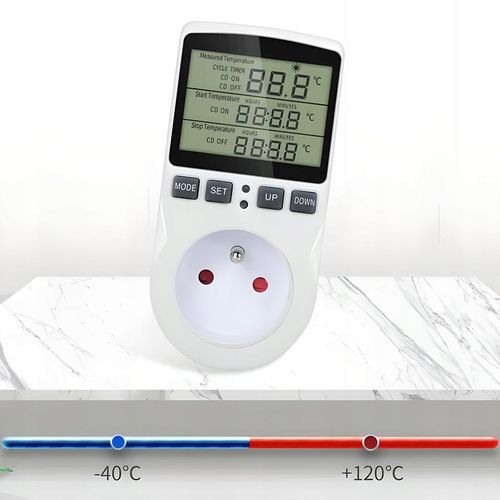 TERMOSTAT ELEKTRONICZNY CYFROWY REGULATOR TEMPERATURY 16A 250V GNIAZDO na Arena.pl