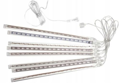 Lampki SPADAJĄCY ŚNIEG 50cm METEORY kurtyna sople BIAŁE ZIMNE zewnętrzne na Arena.pl