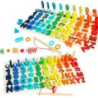 LT298 LANDTOYS MONTESSORI TRENING MÓZGU DREWNIANE RYBKI CYFRY LICZBY