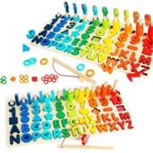 LT298 LANDTOYS MONTESSORI TRENING MÓZGU DREWNIANE RYBKI CYFRY LICZBY