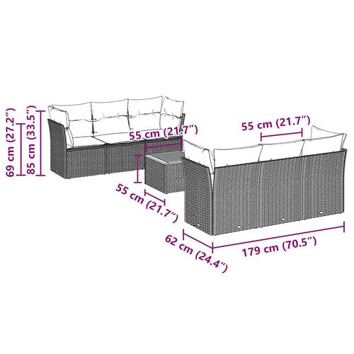 7-cz. zestaw wypoczynkowy do ogrodu, z poduszkami, szary na Arena.pl
