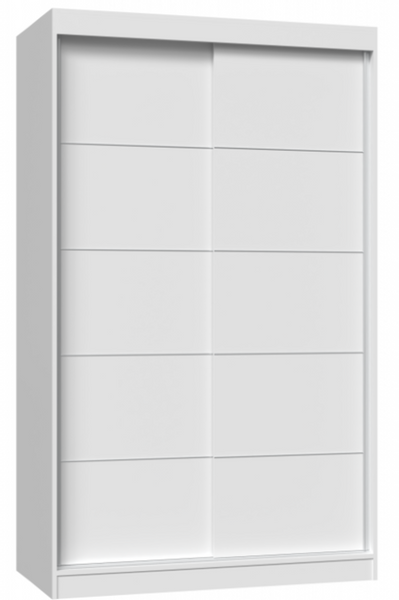 Nowoczesna Szafa Przesuwna z Listwami 120 cm Biała IGNA TS zdjęcie 1